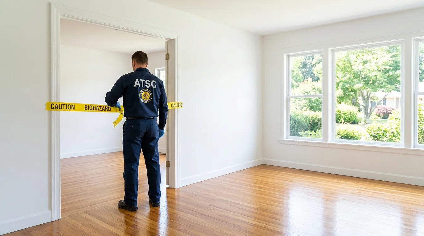 Certified biohazard cleanup crew performing Trauma Scene Cleanup in Fairfax